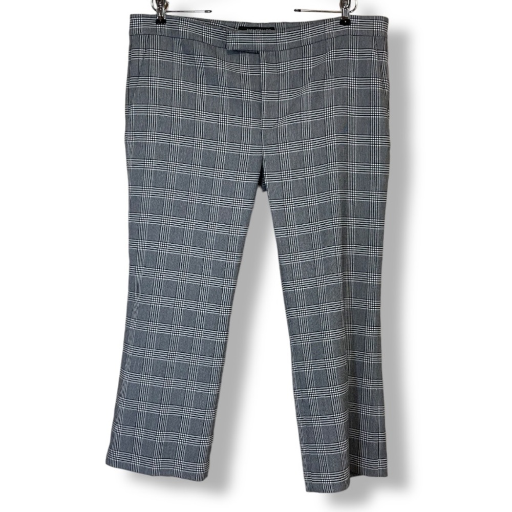 Zara Woman Glen Plaid Tab Closure Pants